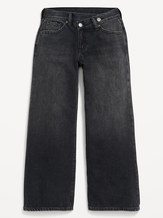 Super Baggy Wide-Leg Crossover Jeans for Girls