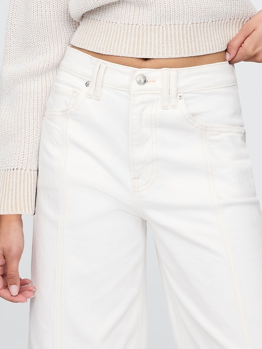 Image number 6 showing, High Rise Stride Wide-Leg Ankle Jeans