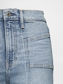 High Rise Stride Wide-Leg Ankle Jeans