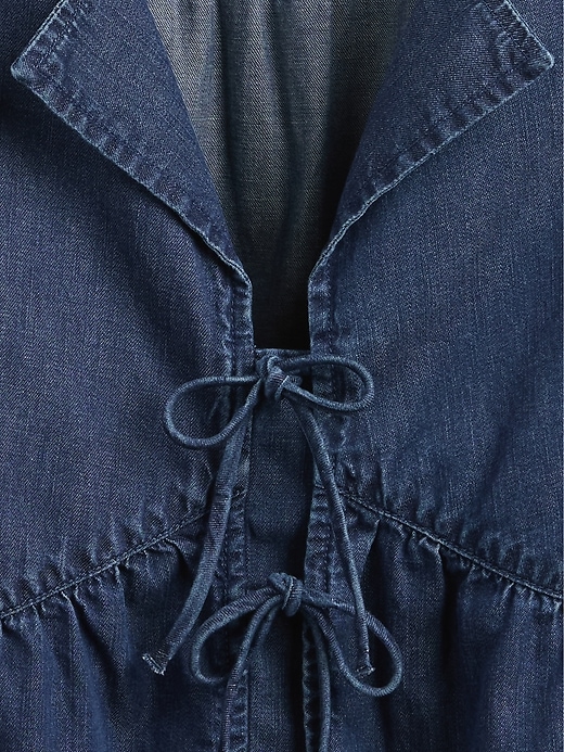 Image number 5 showing, UltraSoft Denim Tie-Front Top
