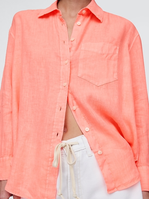 Image number 5 showing, 100% Linen Oversized Shirt