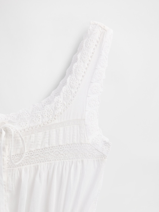 Image number 5 showing, Lace-Trim Peplum Crop Top