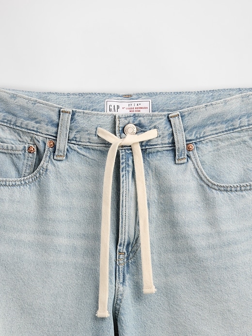 Image number 6 showing, 8" Mid Rise '90s Loose Denim Bermuda Shorts