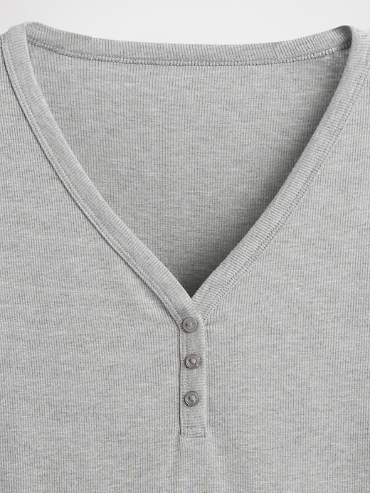 Image number 5 showing, Mini Rib Henley PJ Top