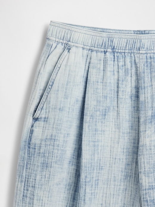 Image number 9 showing, Crinkle Gauze Denim Easy Barrel Pants