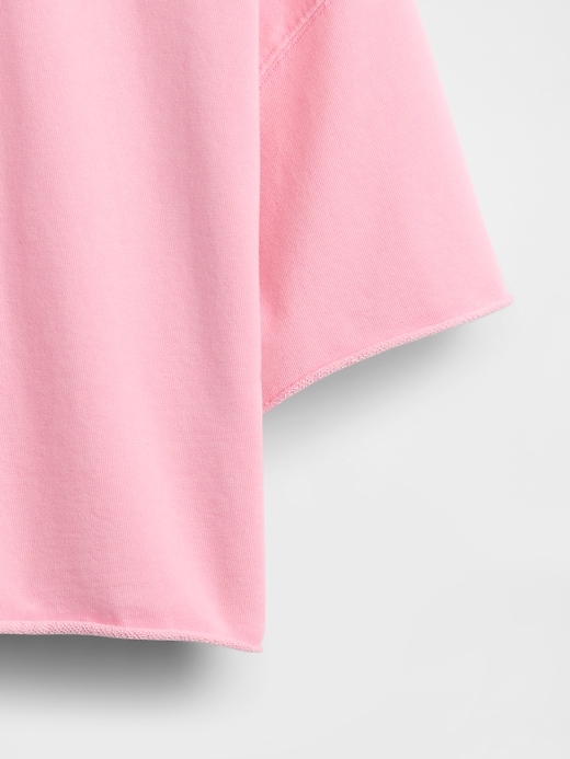 Image number 5 showing, French Terry Cropped Rolled Hem Sweatshirt