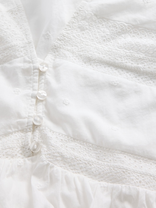 Image number 5 showing, Lace-Trim Flutter-Sleeve Top