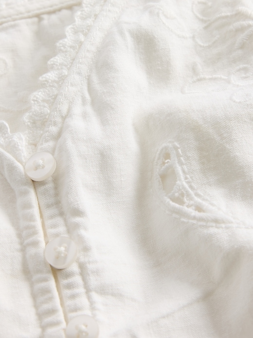 Image number 5 showing, Linen-Blend Eyelet Peplum Top