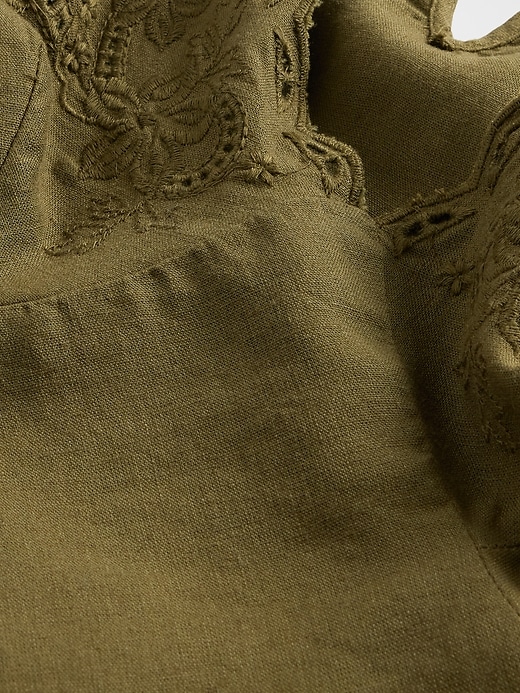 Image number 5 showing, Linen-Blend Embroidered Halter Top