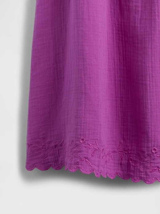 Image number 7 showing, Crinkle Gauze Embroidered Swing Dress