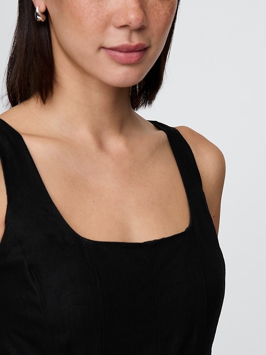 Image number 7 showing, Linen-Blend Seamed Jumpsuit