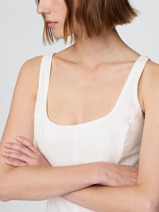 Image number 7 showing, Linen-Blend Square-Neck Maxi Dress