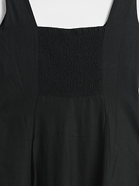Linen-Blend Square-Neck Maxi Dress