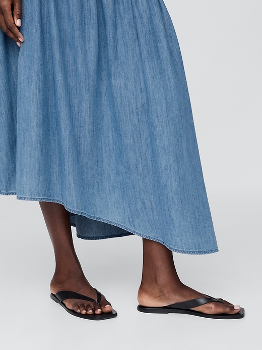 Image number 7 showing, Denim Asymmetrical Midi Dress