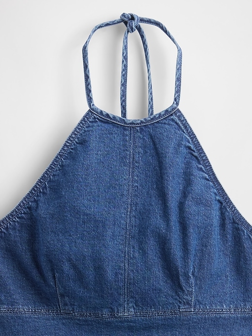Image number 7 showing, Denim Halter Mini Dress