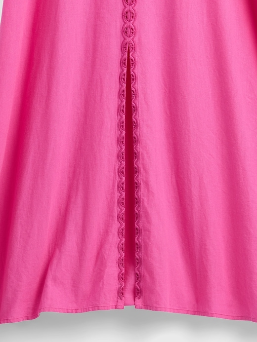 Image number 5 showing, Linen-Blend Embroidered Halter Maxi Dress