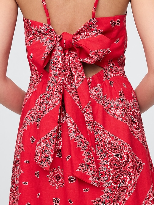 Image number 5 showing, Linen-Blend Tie-Back Mini Dress