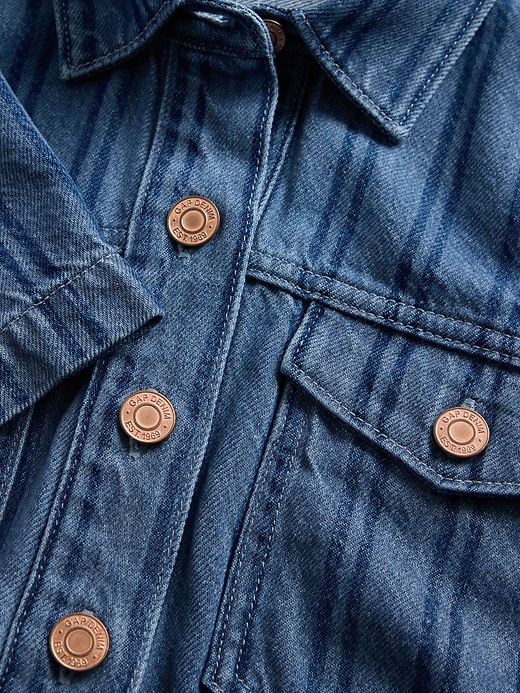 Image number 5 showing, UltraSoft Denim Stripe Popover Mini Dress