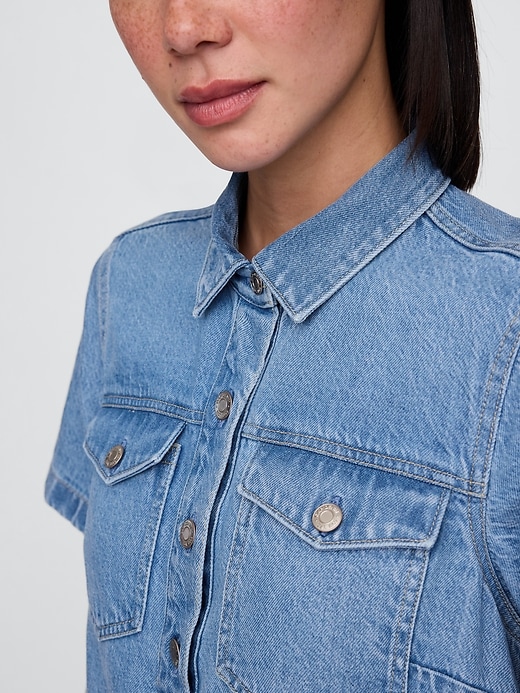 Image number 5 showing, UltraSoft Denim Popover Mini Dress