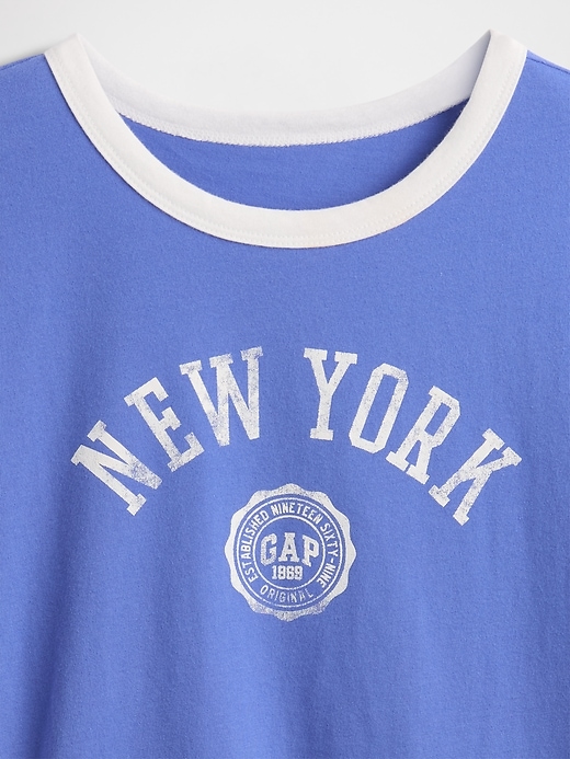 Image number 5 showing, Cotton Jersey New York Logo Shrunken T-Shirt