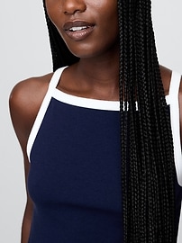 Modern Apron-Neck Crop Tank Top