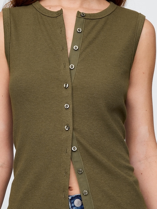 Image number 5 showing, Modern Rib Cardigan Vest