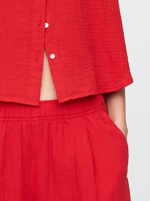 Image number 9 showing, Crinkle Gauze Easy Barrel Pants