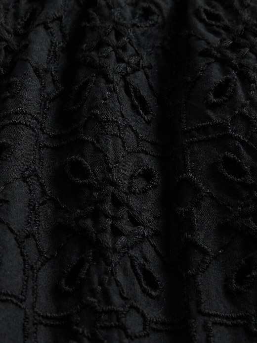 Image number 9 showing, Mid Rise Eyelet Easy Wide-Leg Pants