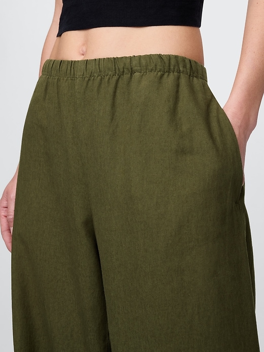 Image number 8 showing, Linen-Blend Easy Wide-Hem Pants