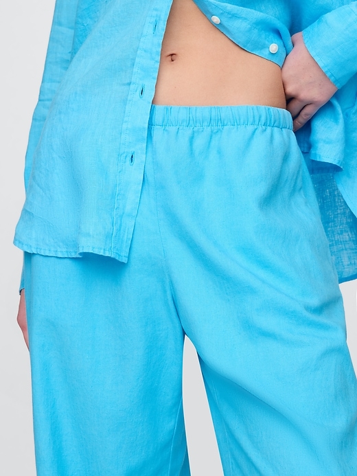 Image number 9 showing, Linen-Blend Easy Wide-Hem Pants