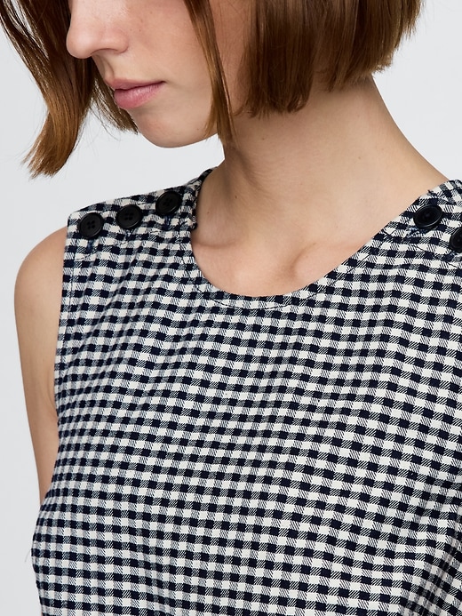 Image number 8 showing, Gap × DÔEN Gingham Denim Mini Dress