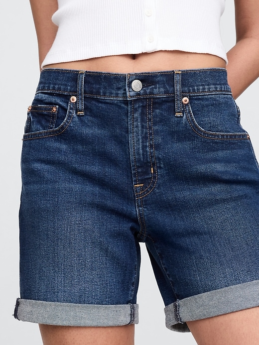 Image number 8 showing, 5" Mid Rise Denim Girlfriend Shorts