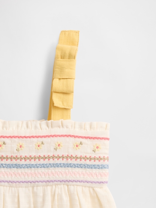 Image number 3 showing, Baby Embroidered Tie-Shoulder Dress