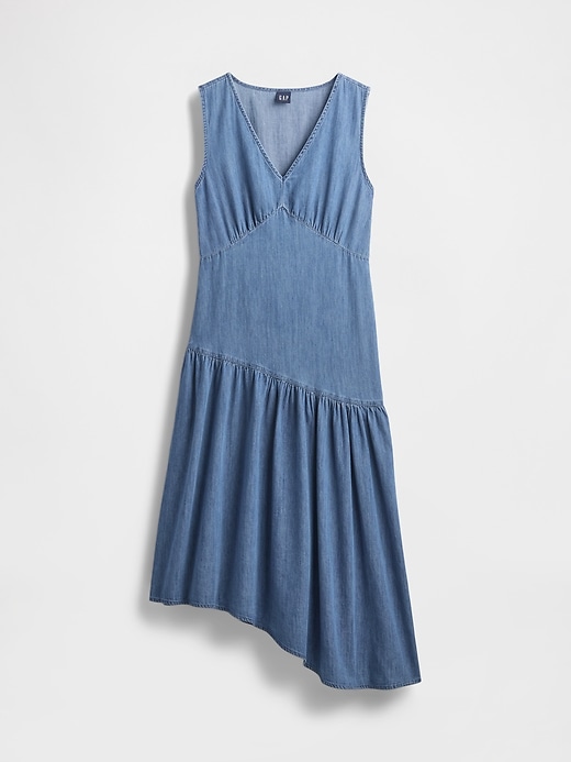 Image number 6 showing, Denim Asymmetrical Midi Dress