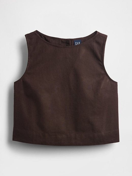 Image number 2 showing, Linen-Blend Crop Shell Tank Top