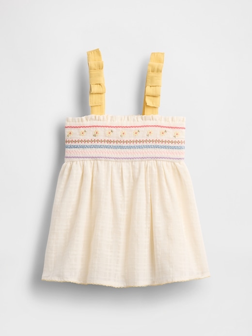 Image number 1 showing, Baby Embroidered Tie-Shoulder Dress