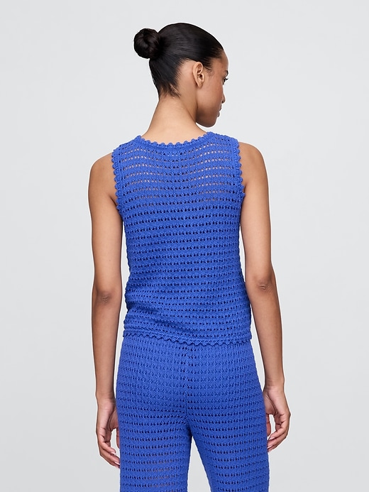 Image number 3 showing, 100% Cotton Crochet Tank Top