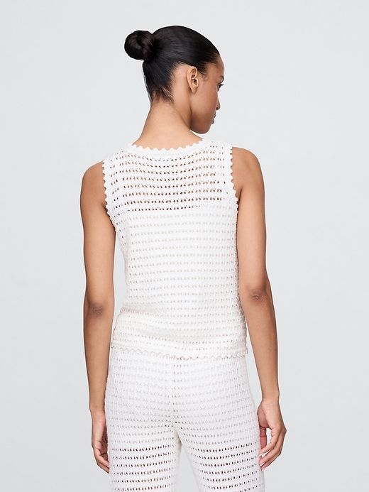 Image number 3 showing, 100% Cotton Crochet Tank Top