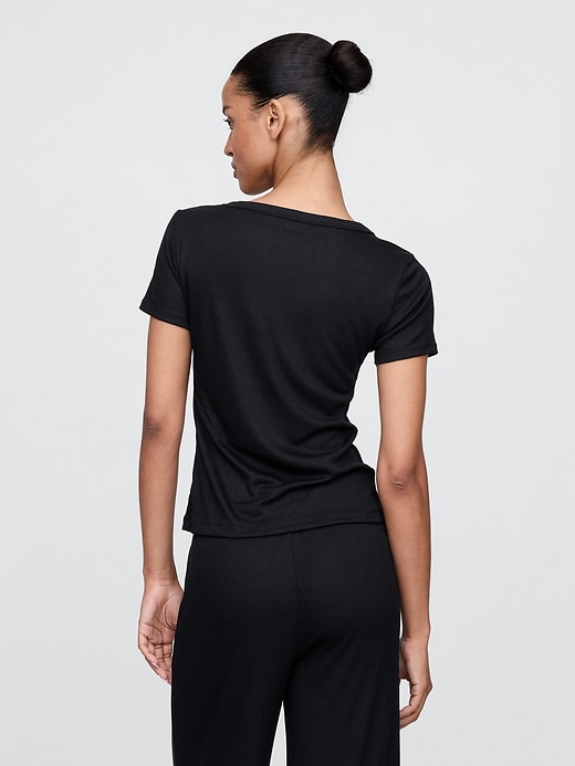 Image number 3 showing, Mini Rib Henley PJ Top