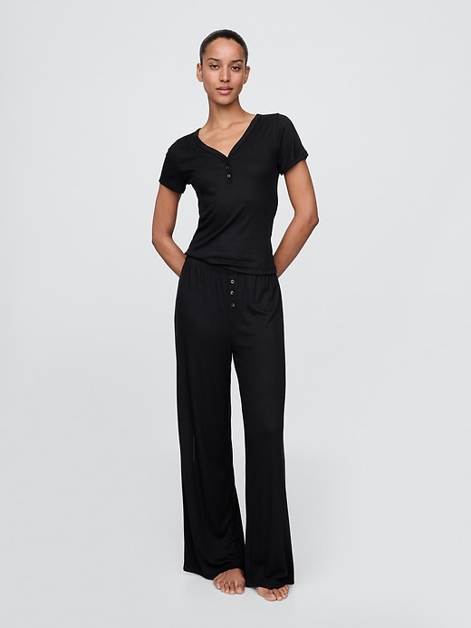 Image number 2 showing, Mini Rib Henley PJ Top