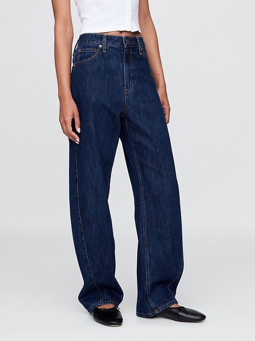 Image number 2 showing, Curvy High Rise Barrel Jeans