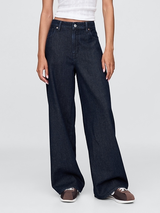 Image number 2 showing, Curvy Mid Rise UltraSoft Baggy Jeans