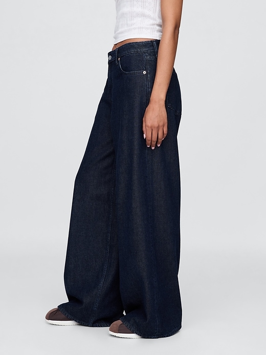 Image number 3 showing, Curvy Mid Rise UltraSoft Baggy Jeans