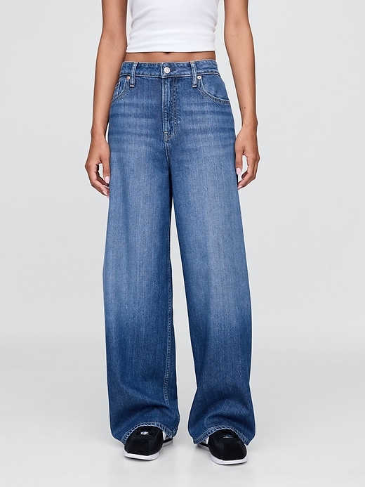 Image number 2 showing, Curvy Mid Rise UltraSoft Baggy Jeans