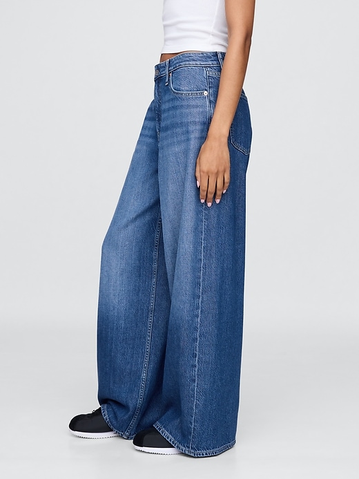 Image number 3 showing, Curvy Mid Rise UltraSoft Baggy Jeans
