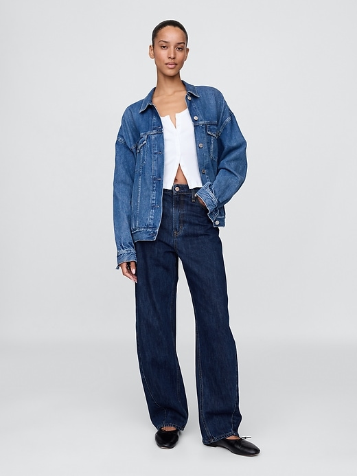Image number 1 showing, Curvy High Rise Barrel Jeans