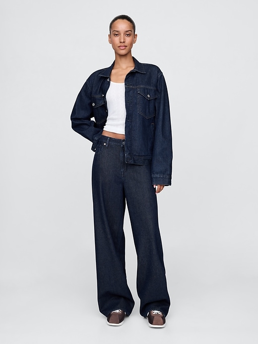 Image number 1 showing, Curvy Mid Rise UltraSoft Baggy Jeans