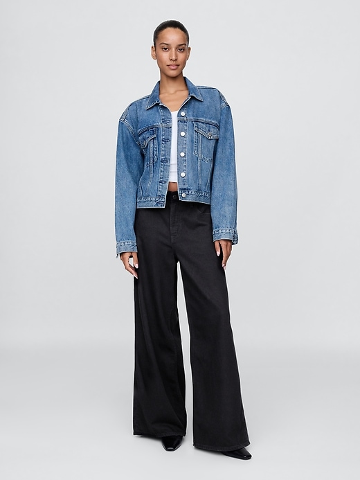 Image number 1 showing, Curvy Mid Rise UltraSoft Baggy Jeans