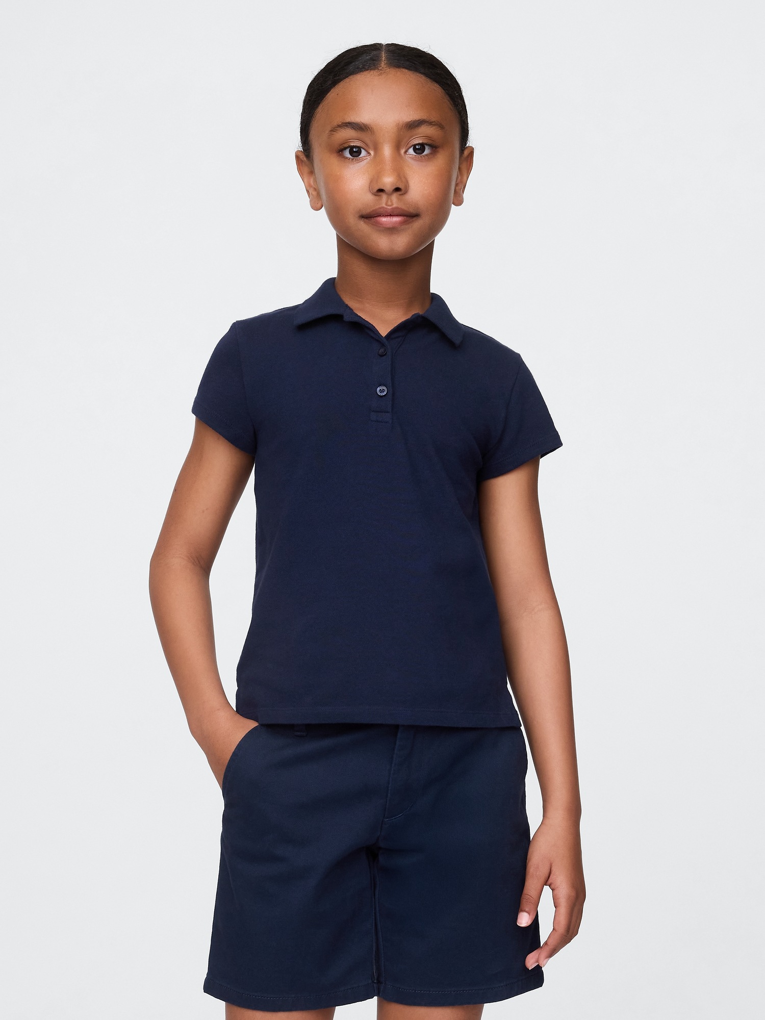 Детские поло Gap Uniform Polo Shirt (3-Pack), цвет: Тёмно-синий — фото 2