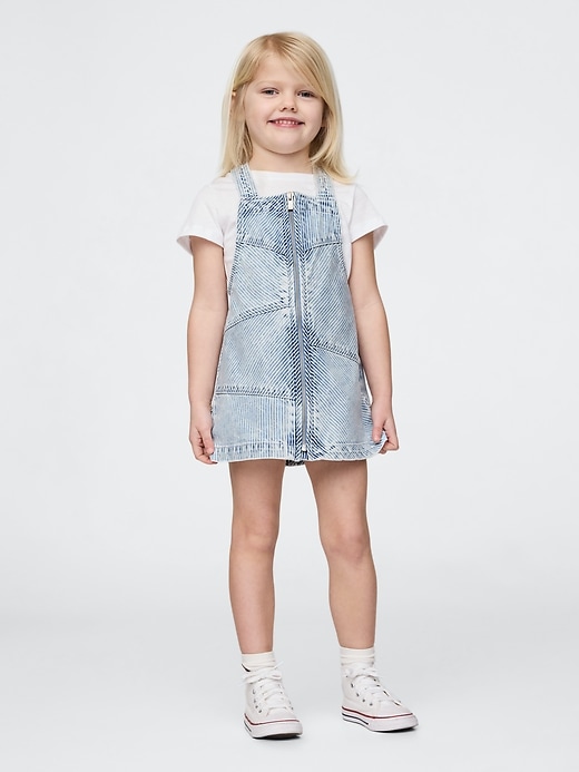 Image number 1 showing, Baby & Toddler Patchwork Striped Denim Skirtall